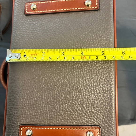 Dooney & Bourke Darcy Satchel. Elephant/Grey/Mushroom and Brown Leather Bag - Picture 11 of 11